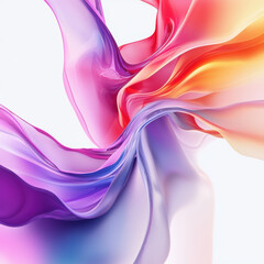 Poster - Colorful abstract waves in vibrant shades of pink, purple, and orange create dynamic and fluid composition, evoking sense of movement and energy