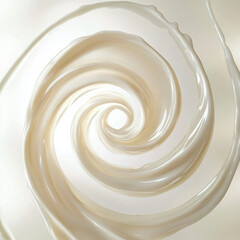 Poster - smooth, creamy swirl of light beige liquid on soft background creates calming and elegant visual. fluid motion evokes sense of tranquility and beauty