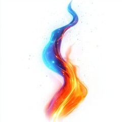 Poster - Colorful abstract flame design with blue and orange hues, creating dynamic and vibrant visual effect. Perfect for backgrounds or artistic projects