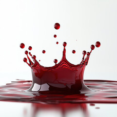 Poster - stunning image of red liquid splash creating crown shape, showcasing dynamic movement and vibrant color against pristine white background