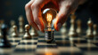 © Goutam - Creative Strategy Concept with Light Bulb on Chessboard