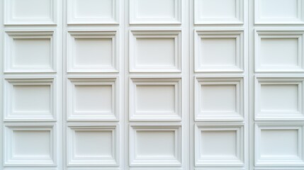 Poster - decorative white wall with raised panel design in modern interior setting showcasing elegant craftsm