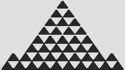 Wall Mural - Geometric triangle pyramid. Black and white triangle pattern; symbolizes growth, structure, and balance.  Abstract design ideal for backgrounds.