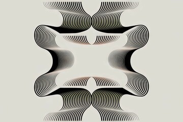 Wall Mural - Abstract line art design. Elegant black lines create a mesmerizing wave pattern.  Suggests fluidity, motion, and balance.