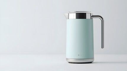 Poster - A stylish electric milk frother with a stainless steel jug, displayed on a clean white background.