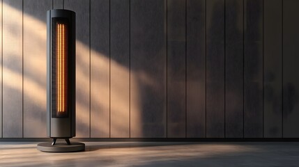 Poster - A portable electric heater with a modern cylindrical design, displayed against a clean studio backdrop.