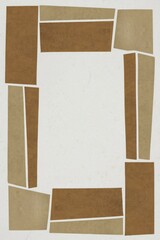 Wall Mural - Abstract brown frame. Modern geometric art; beige and brown rectangles form a frame, suggesting simplicity and elegance.