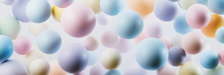Poster - Colorful spheres floating in a bright, airy space filled with light