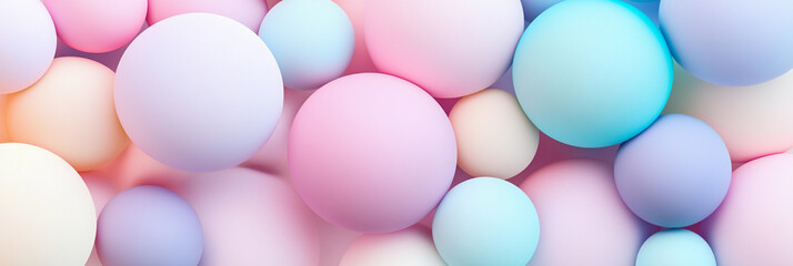 Poster - Colorful arrangement of soft spheres in pastel tones