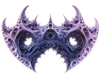 Poster - Abstract fractal art, purple and blue hues, organic shapes, intricate detail.