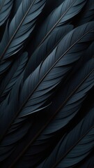 Poster - A close up of black feathers, possibly from a bird