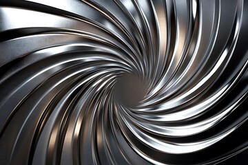 Poster - Abstract metallic swirl, spiral tunnel background.