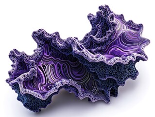 Poster - Abstract purple and blue 3D fractal artwork.