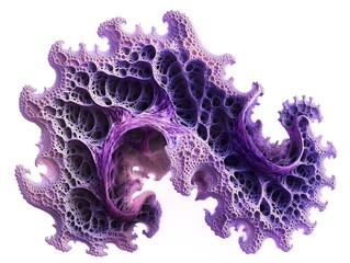 Poster - Abstract purple fractal artwork with intricate, organic shapes and textures.