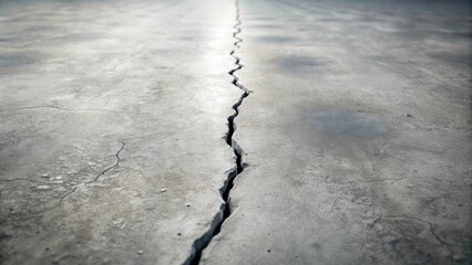 Poster - A Single Crack Runs Through a Weathered Concrete Surface, Representing the Fragility and Impermanence of Even the Strongest Materials