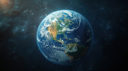 Poster - cartoon style planet in the outer space 3d rendering