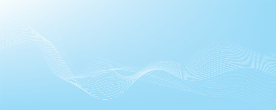 Abstract white wavy lines on a blue background