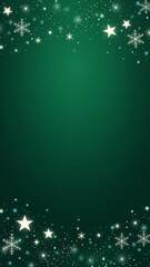 Poster - A green background with a row of stars and a bright star in the middle