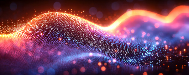 Poster - Abstract Colorful Light Particle Waveform Display