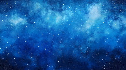 Wall Mural - blue gradient watercolor starry sky background, dark blue watercolor galaxy background with stars and nebulae, blue watercolor space ,banner, detailed hyper realistic image