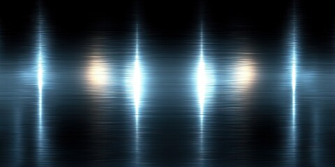 Poster - Abstract light reflections creating a shimmering pattern on a dark surface in a futuristic style