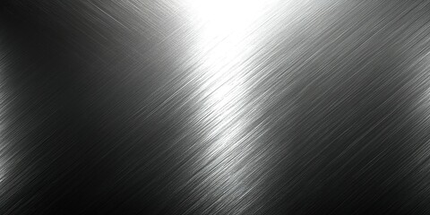 Poster - shiny brushed metal surface reflecting light in an industrial setting with diagonal streaks