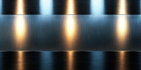 Poster - Abstract metallic texture with illuminated highlights showcasing a blend of blue and gold tones for modern decor