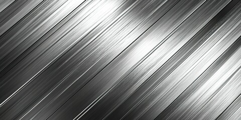 Poster - Metallic surface with diagonal lines reflecting light in a dynamic pattern