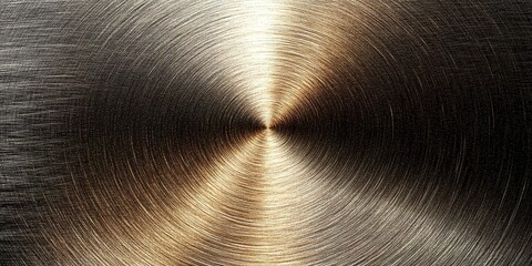 Poster - Metallic surface with gradient textures reflecting light in a circular pattern