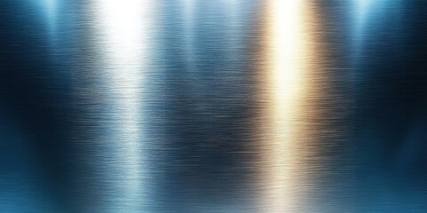 Poster - Reflections of light and color on a metallic surface in a modern setting