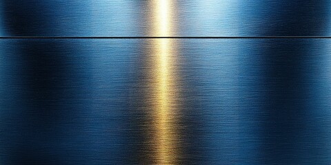 Poster - Shimmering metallic surface with blue and gold hues reflecting light in an artistic composition