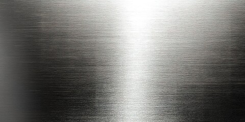 Poster - Metallic surface with brushed texture reflecting light in a minimalist style