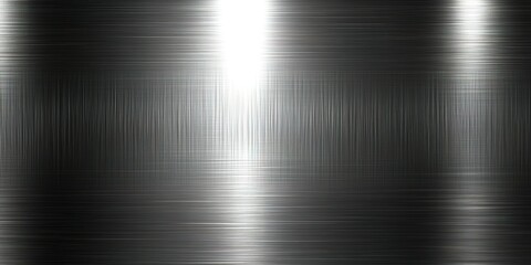 Poster - Shiny metallic surface with brushed texture reflecting light in a contemporary setting