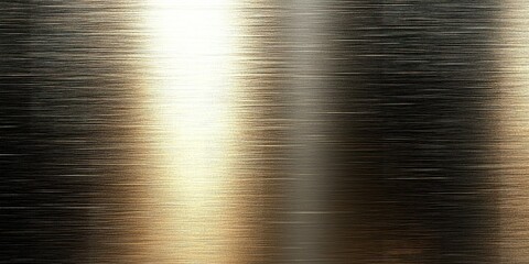 Poster - shimmering brushed metal surface reflecting light in shades of gold and silver