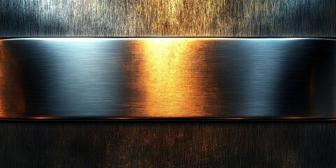 Poster - metal surface with reflective sheen and textured background during dusk lighting
