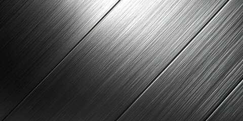Poster - smooth metallic surface with a brushed texture reflecting light at an angle in a modern setting