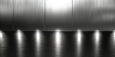 Poster - reflections of light on polished metallic surfaces in a modern interior setting during daylight