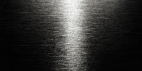 Poster - metallic surface displaying a polished pattern with light reflections in a dark environment