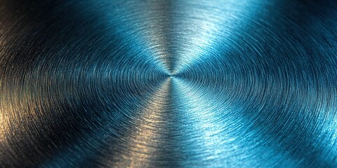 Poster - Metallic surface showcasing reflections and texture under light in a close-up perspective
