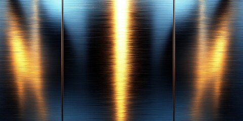 Poster - Metallic reflection creating a striking visual effect with vibrant light patterns