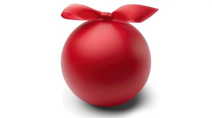 Poster - A bright red Easter egg with a colorful bow tied around the middle, perfect for spring and holiday themes