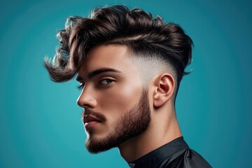 Poster - A close-up shot of a man with a beard