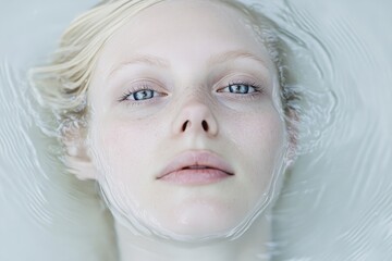 Poster - A person soaks in a warm bathtub, eyes closed, relaxing
