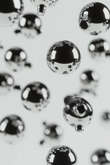 Poster - A cluster of metallic balls suspended in mid-air, reflecting light and adding visual interest to any setting