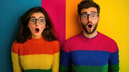 Aufkleber - A man and a woman standing side by side, possibly in a romantic or friendly situation