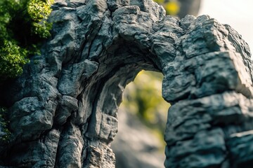 Poster - Close-up view of unique rock formation surrounded by trees