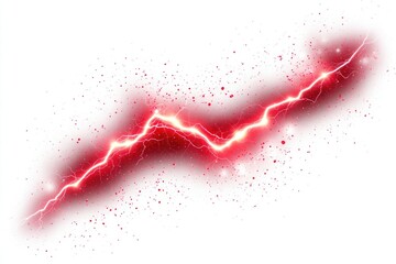 Poster - A bright red lightning bolt bursts forth from the earth, energy and power radiating from its source