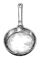 Poster - A close-up shot of a frying pan on a plain white surface, ideal for commercial or editorial use