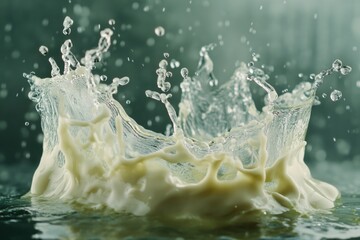 Poster - A splash of milk creates ripples on the surface of calm water