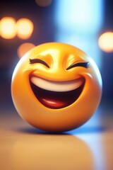 Poster - A bright and cheerful yellow smiley face with a big smile, perfect for adding a touch of happiness to any design or project